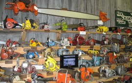 Chainsaws in a Shed