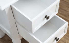 Fully Assembled white wooden nightstand