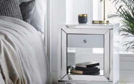 White Mirrored Bedside Table