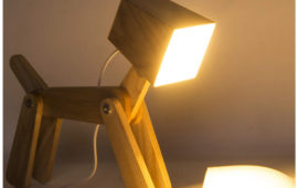 Cute Wooden Dog lamp