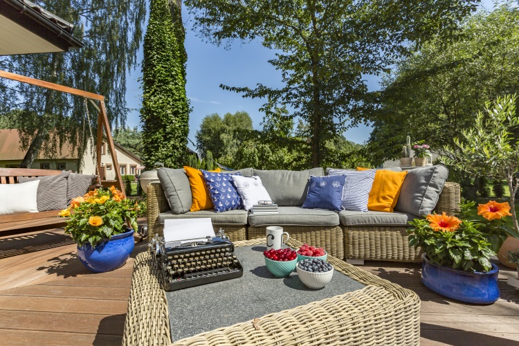 Elegant and colourful garden furniture